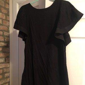 Black Flutter Sleeve Dress